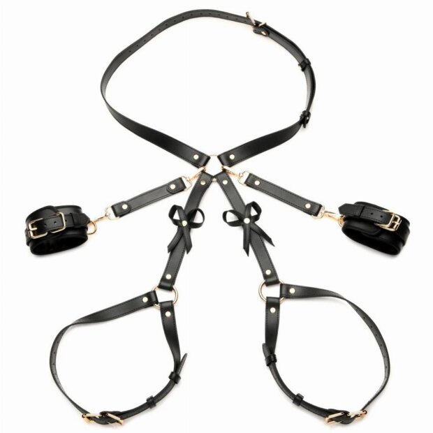 XR Brands Bondage Harness with Bows M/L Black