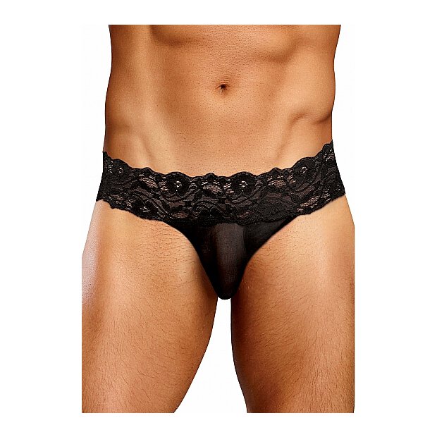 Micro Thong Pinch Back - Black - S/M