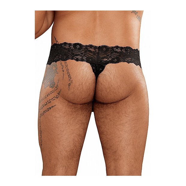 Micro Thong Pinch Back - Black - S/M
