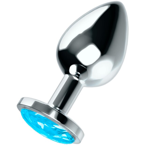 OHMAMA Plug anal cristal bleu L 2,7 cm