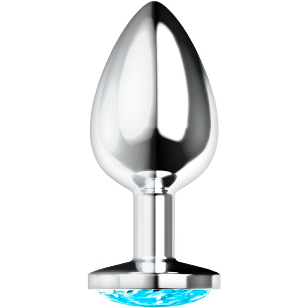 OHMAMA Plug anal cristal bleu L 2,7 cm