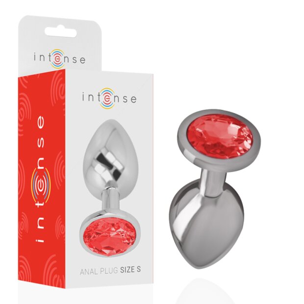 Intense metal butt plug size S Red