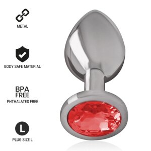 Intense metal butt plug size L Red