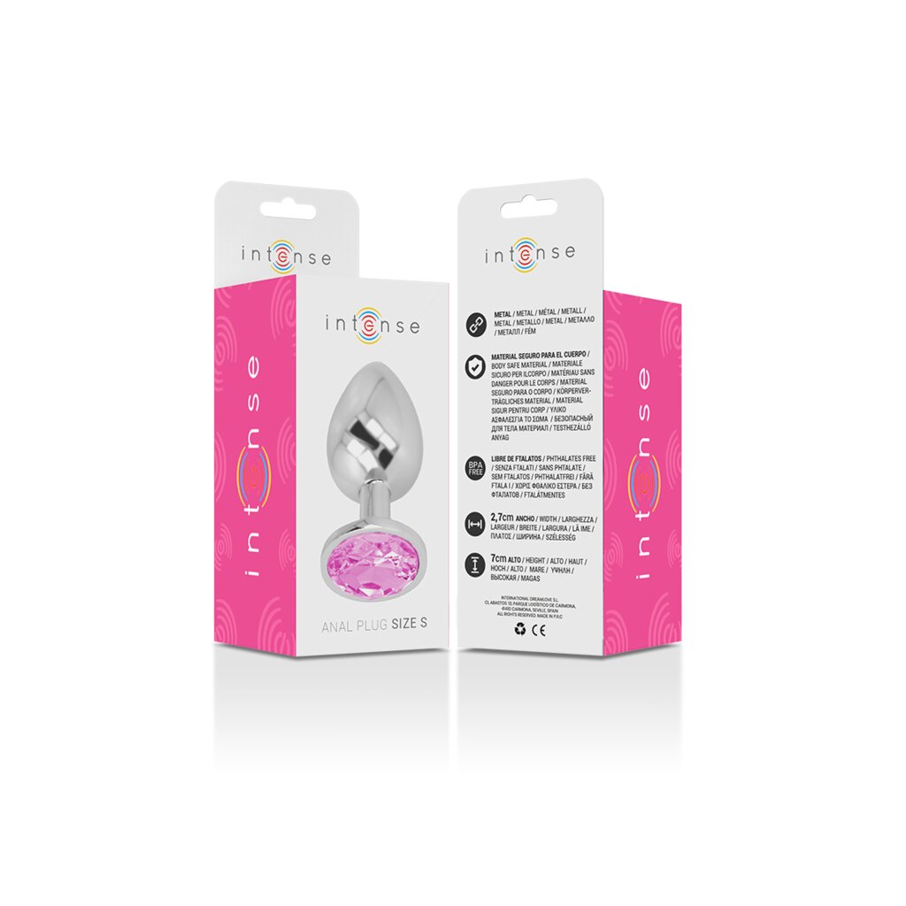 Intense metal butt plug size S Pink, 4,95