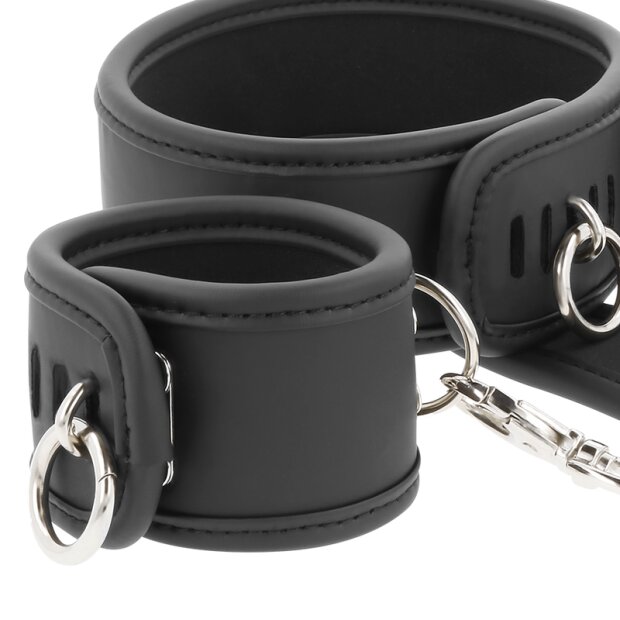 Fetish Submissive Leather And Handcuffs Vegan Leather