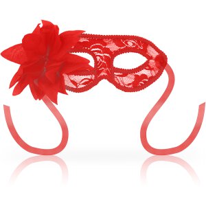 OHMAMA Masque rouge avec dentelle et fleur