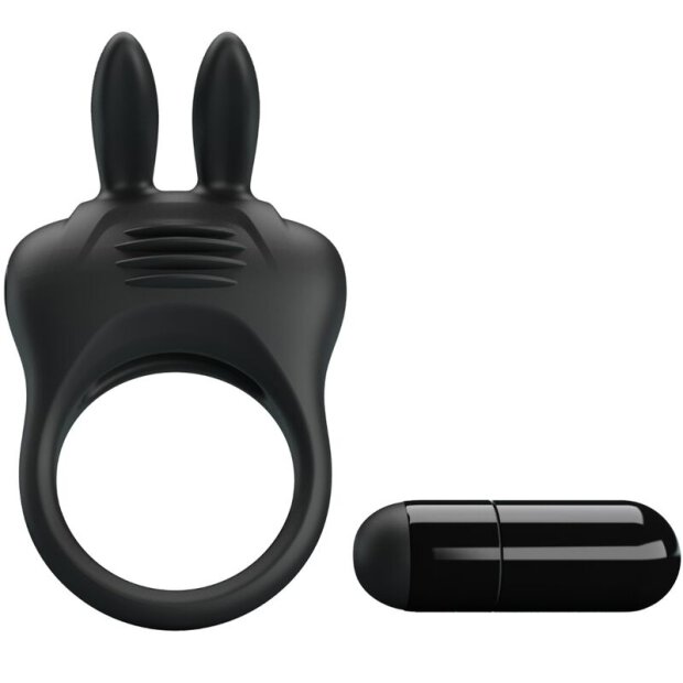 Pretty Love Davion Penisring mit Rabbit Vibrator schwarz