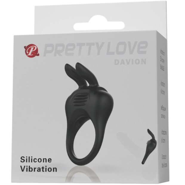 Pretty Love Davion Penisring mit Rabbit Vibrator schwarz