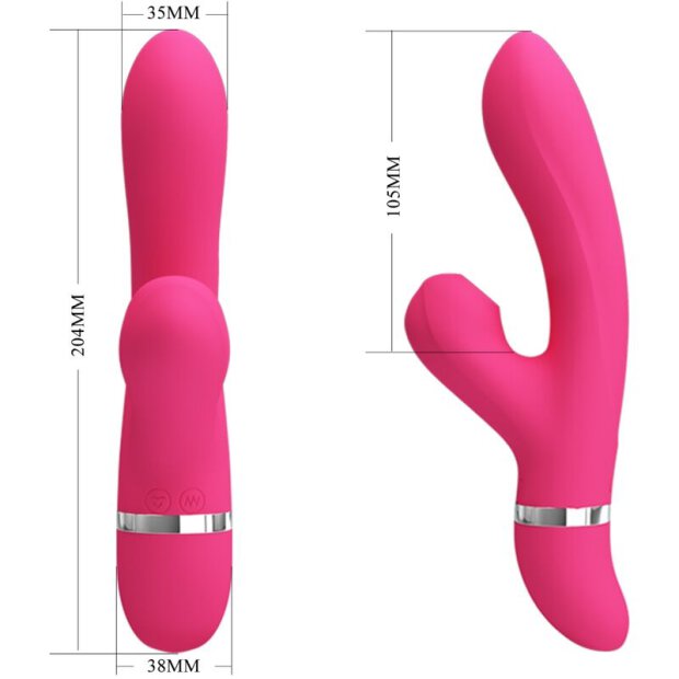 Pretty Love Willow clitoral suction rabbit G-spot vibrator pink