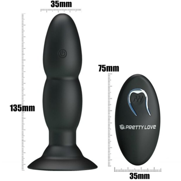 Pretty Love Anal Plug mit Vibration schwarz 3,5 cm