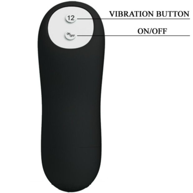 Pretty Love Ribbed Silikon Anal Plug mit 12 Vibration schwarz