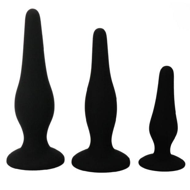 Pretty Love Silikon Anal Plug Set pour débutants noir