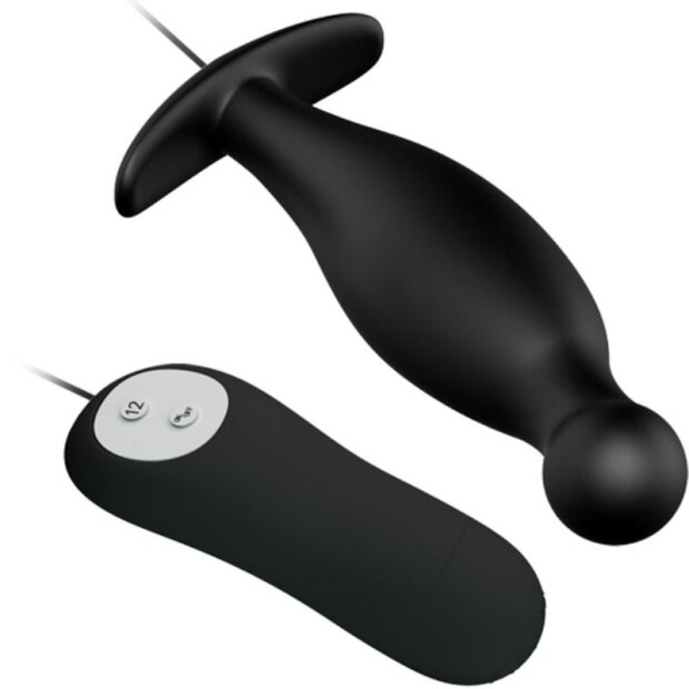 Pretty Love silicone anal plag extra stimulation and 12 vibration black