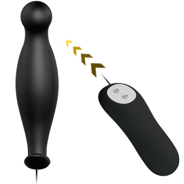 Pretty Love silicone anal plag extra stimulation and 12 vibration black