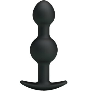 Pretty Love silicone anal plug with balls black 2,6 cm