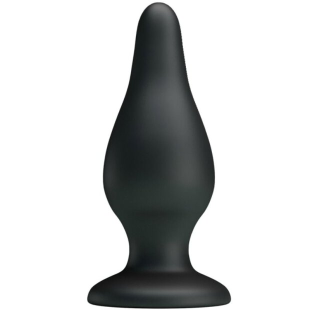 Pretty Love silicone anal plug with suction cup black 5,5 cm