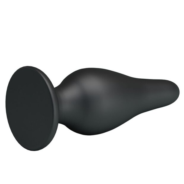 Pretty Love silicone anal plug with suction cup black 5,5 cm