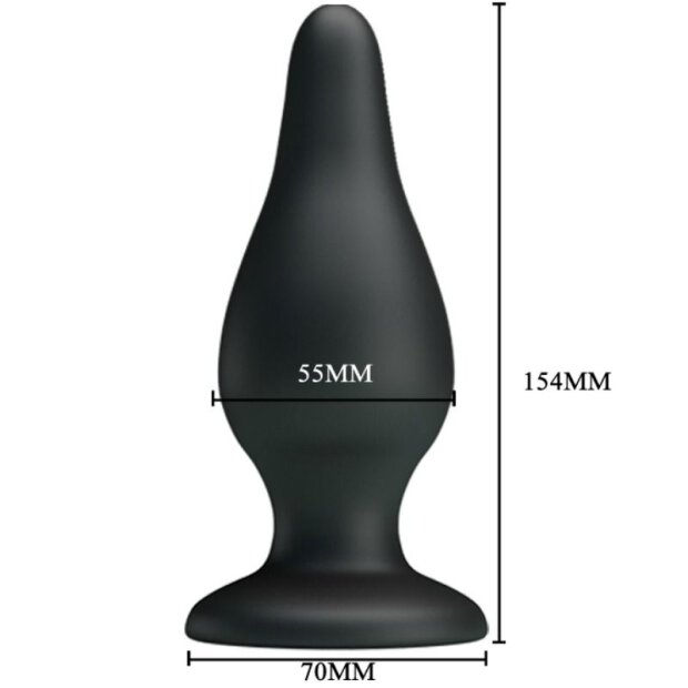 Pretty Love silicone anal plug with suction cup black 5,5 cm
