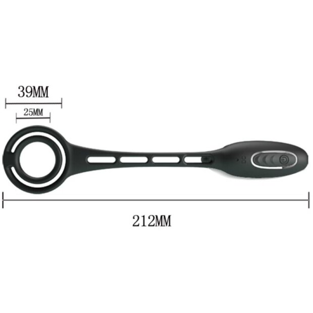 Pretty Love Anal Plug mit Vibration und Penis / Hoden Ring schwarz