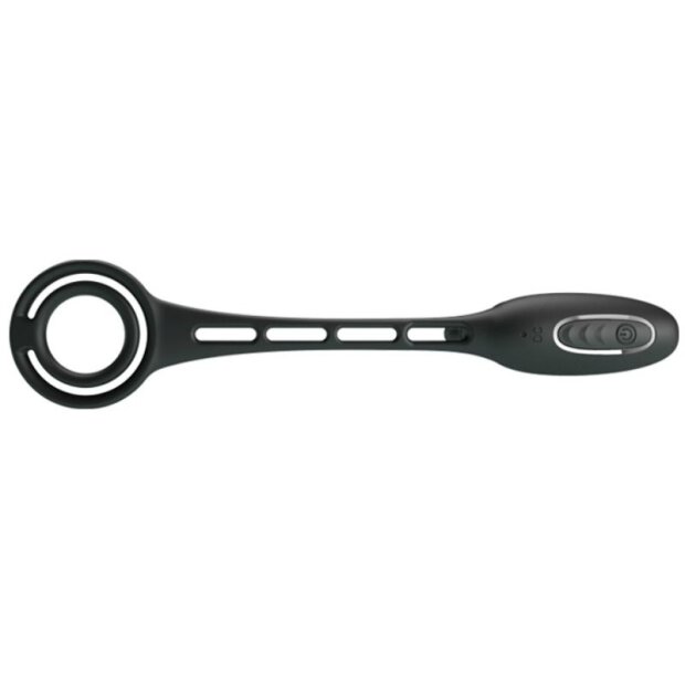Pretty Love Anal Plug mit Vibration und Penis / Hoden Ring schwarz
