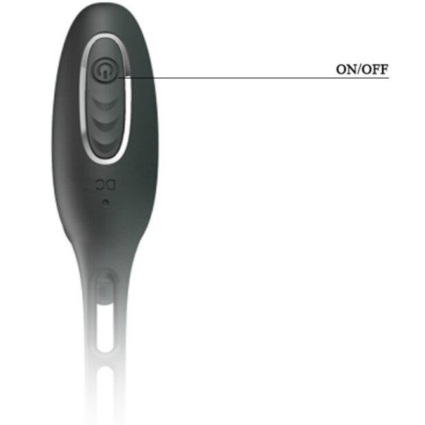 Pretty Love Anal Plug mit Vibration und Penis / Hoden Ring schwarz