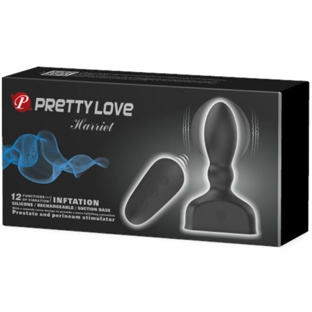 Pretty Love Marriel anal plug inflatable with 12 prostate vibrations black