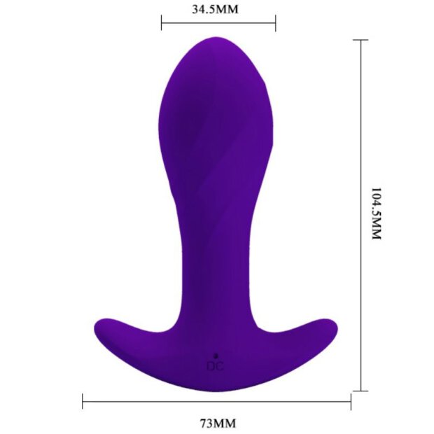 Pretty Love anal plug with 12 vibrations purple