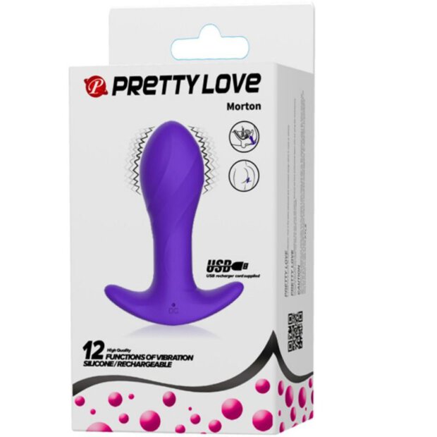 Pretty Love anal plug with 12 vibrations purple