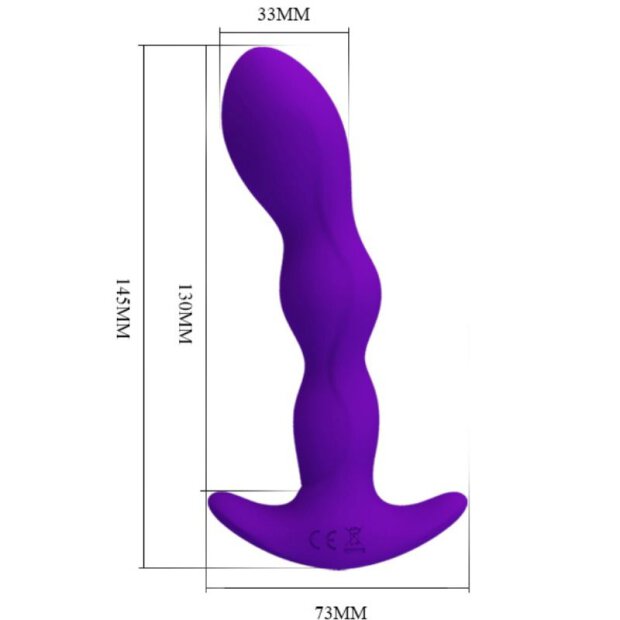 Pretty Love anal plug with 12 prostate vibrations purple