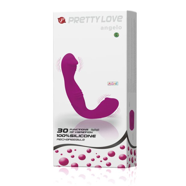 Pretty Love Angelo double dildo for couples purple 18,7 cm