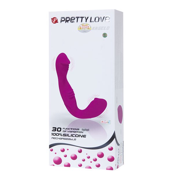 Pretty Love Angelo double dildo for couples purple 18,7 cm