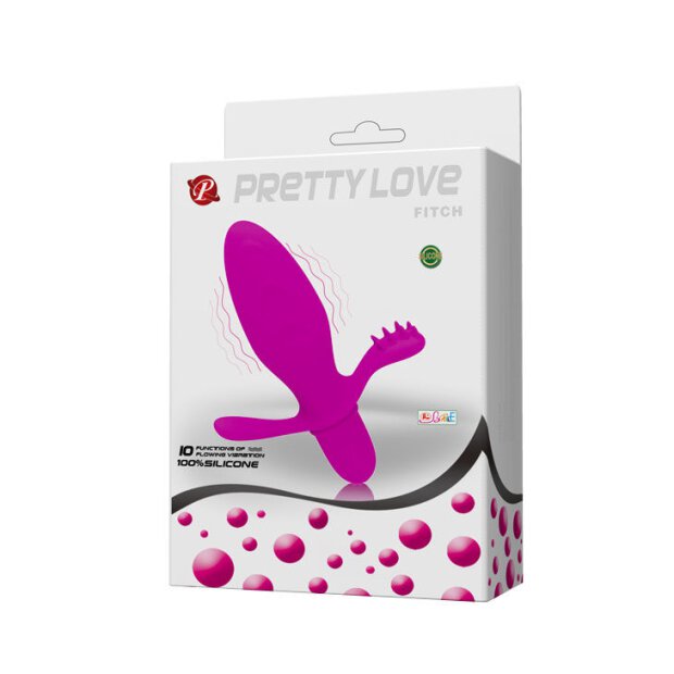 Pretty Love Flirtation Fitch vibrator with clitoral stimulation pink