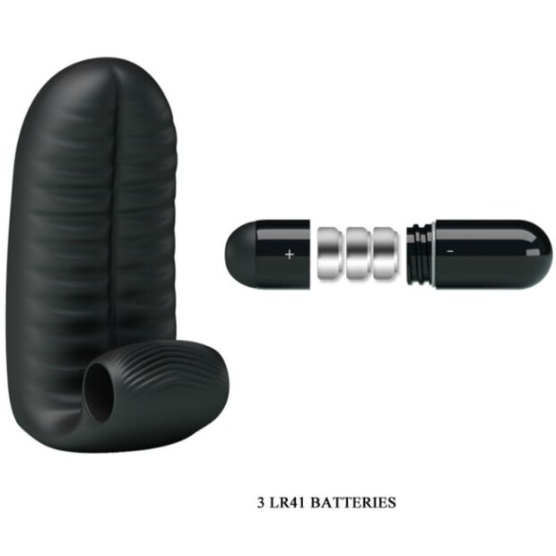 Pretty Love Abbott Doppelfingeraufsatz Vibrator mit Klitorisstimulation schwarz