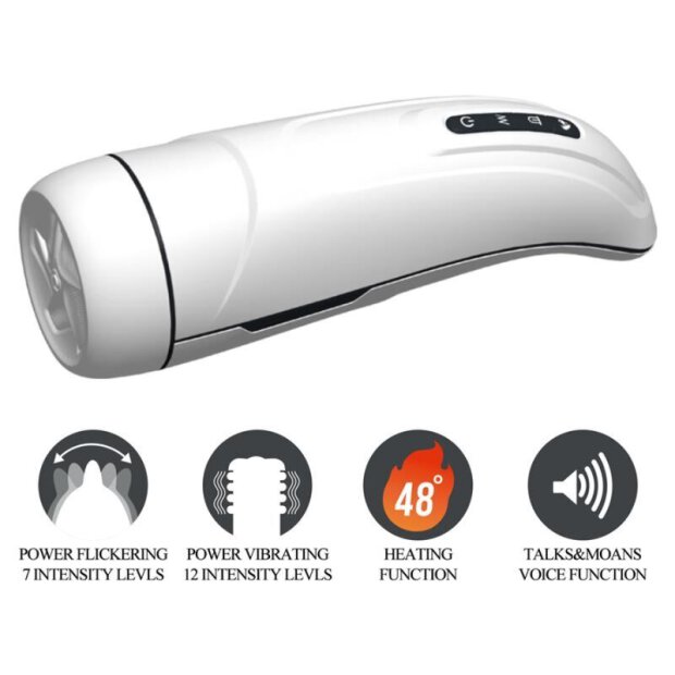 Pretty Love Marissa Masturbator mit Vibration, Wärmefunktion, Sextalk und Leckfunktion weiß