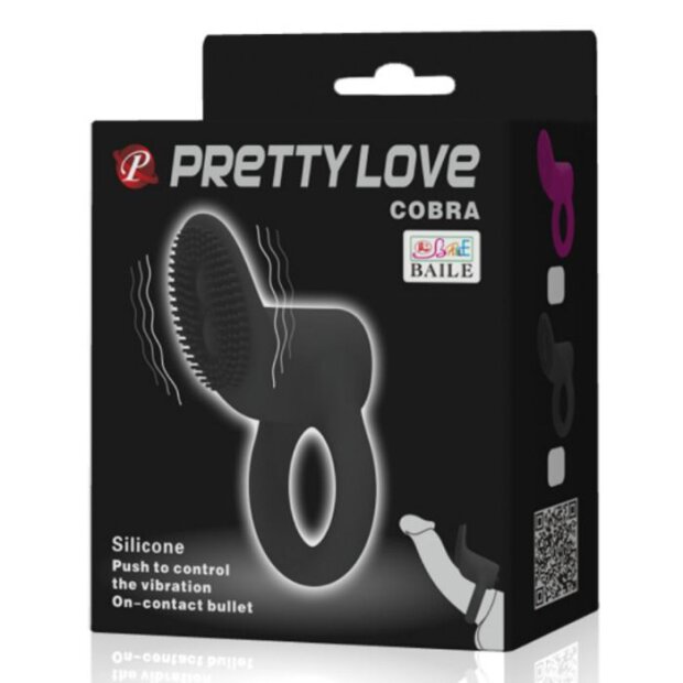 Pretty Love Cobra Penisring mit Klitorisstimulation schwarz