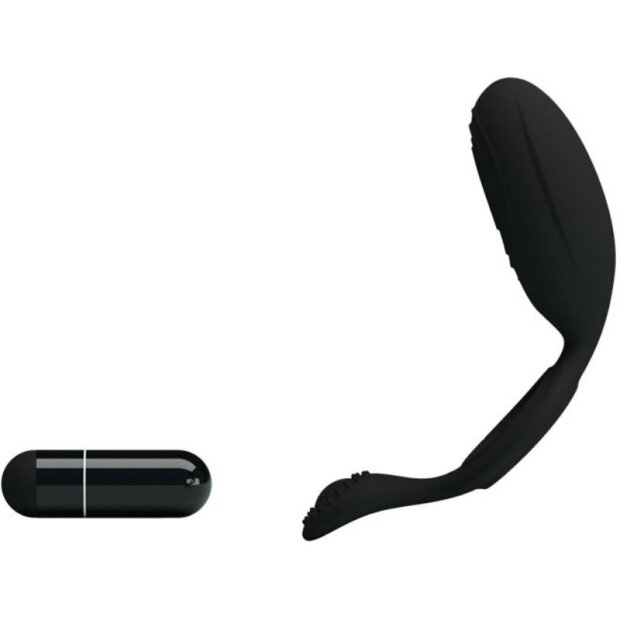 Pretty Love Ethel cock ring with clitoral stimulation black