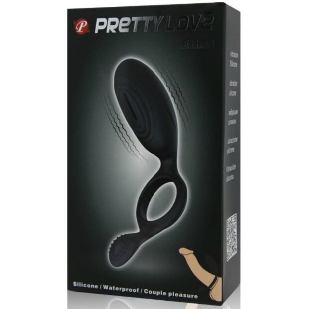 Pretty Love Ethel cock ring with clitoral stimulation black