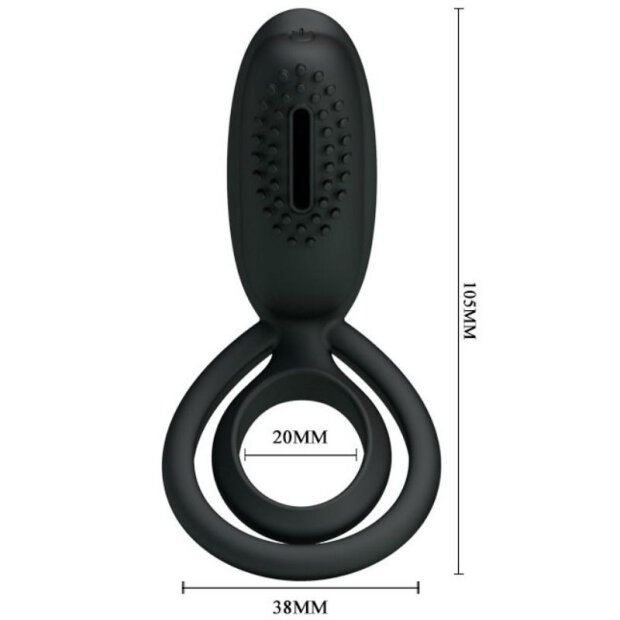 Pretty Lover Esther cock ring with clitoral stimulation black