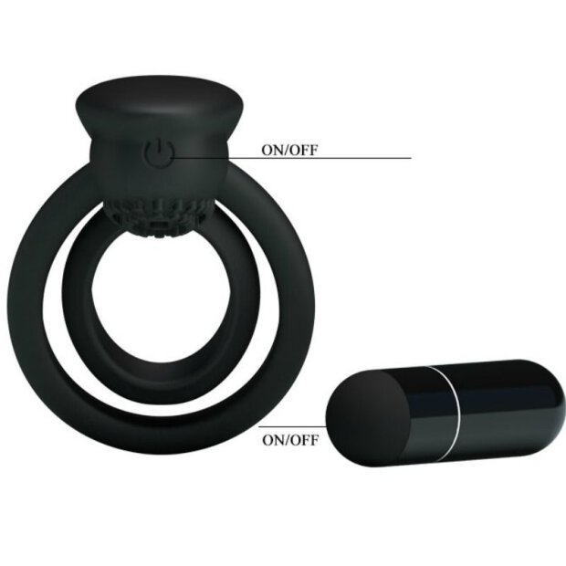 Pretty Lover Esther cock ring with clitoral stimulation black