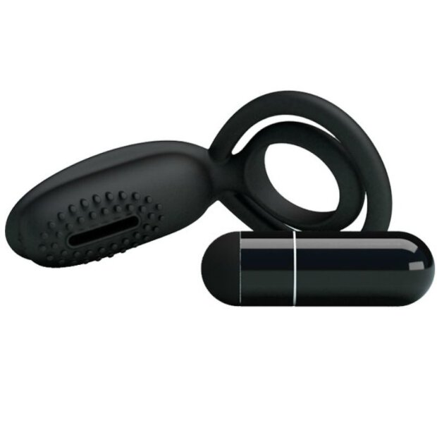 Pretty Lover Esther cock ring with clitoral stimulation black