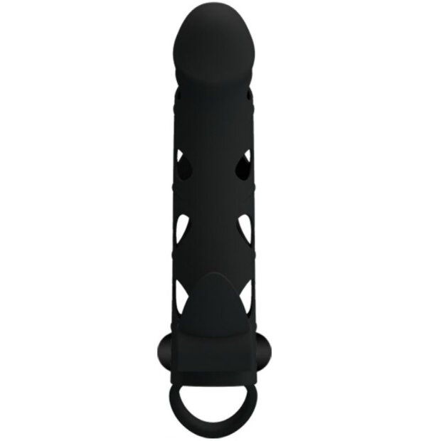 Pretty Love penis sheath with vibration black 15.2 cm