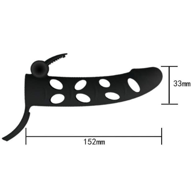 Pretty Love penis sheath with vibration black 15.2 cm