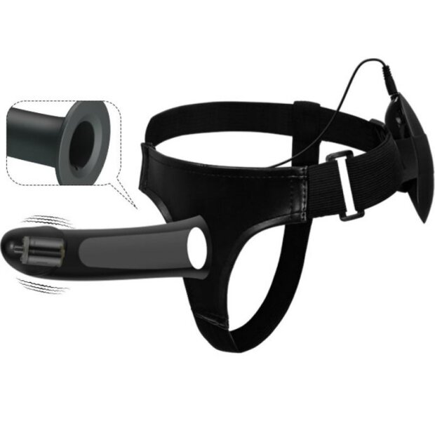 Pretty Love Vito Strap on Dildo with Vibration black 17.3 cm