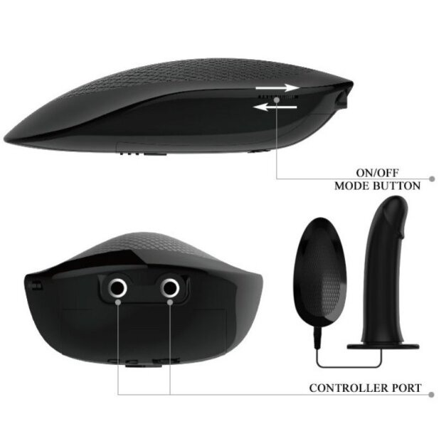 Pretty Love Vito Strap on Dildo with Vibration black 17.3 cm