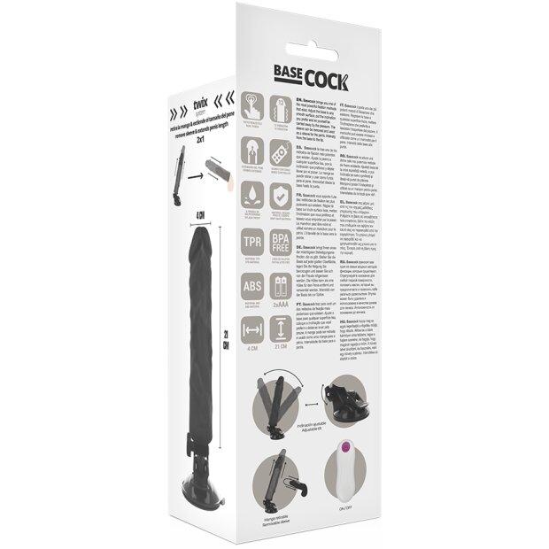 Basecock Vibrator 21 cm Schwarz