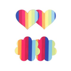 Pretty Pasties Pride Heart And Flower Rainbow 2 Pair