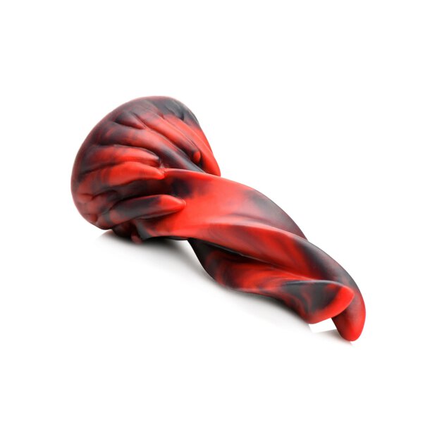 Hell Kiss Twisted Tongues Silicone Dildo - Red - 18,8 cm