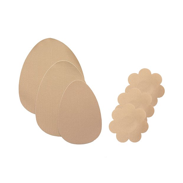 Bye Bra - Breast Lift Pads + Satin Nipple Covers Natur A-C - F-H
