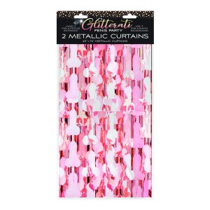 Glitterati Penis Foil Curtain, Set of 2