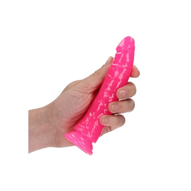 Slim Realistic Dildo with Suction Cup - Glow in the Dark - 17,5 cm
